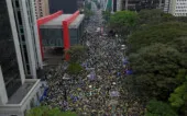 Brazilian presidential candidate Flavio Bolsonaro of the Liberal Party (PL) attends a rally on Independence Day at Paulista Avenue A drone view shows a rally for Brazilian presidential candidate Flavio Bolsonaro of the Liberal Party (PL) on Independence Day at Paulista Avenue in Sao Paulo, Brazil, September 7, 2026. REUTERS/Amanda Perobelli