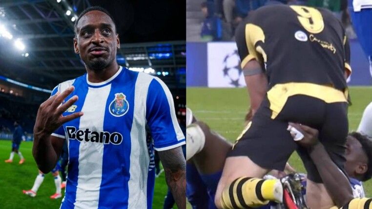 Pablo Rosario, do Porto, agarrou bumbum de Erling Haaland na Champions League